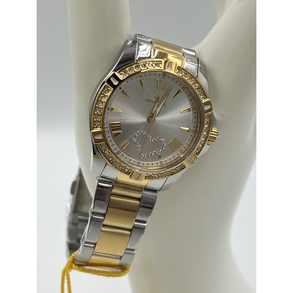 Invicta Angel Lady Women's Quartz Watch Stainless Steel Silver/Gold Tone 34.5MM - Picture 4 of 8